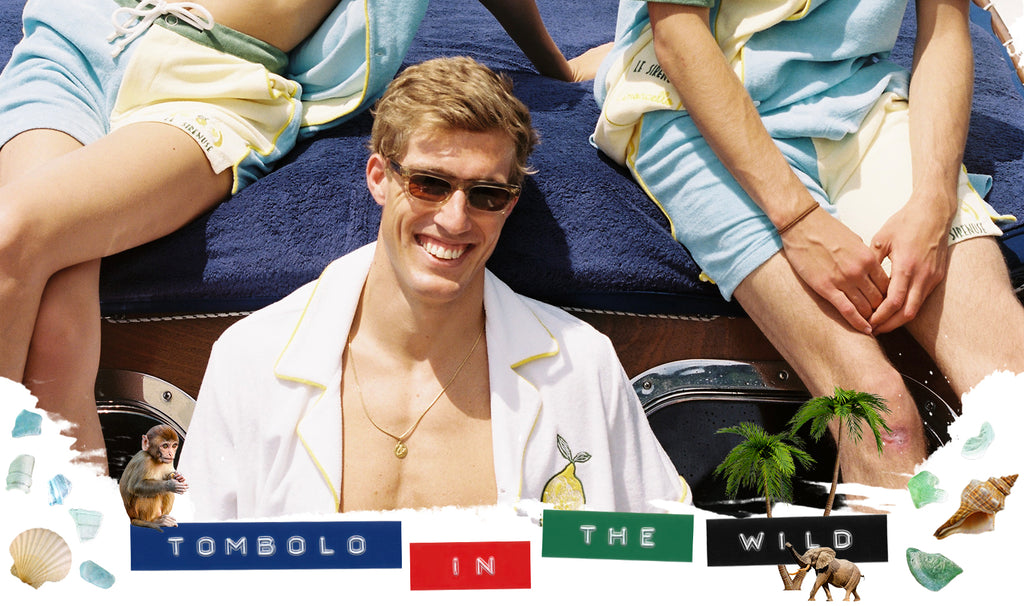 Tombolo in the Wild showing models wearing Tombolo Limoncello matching sets