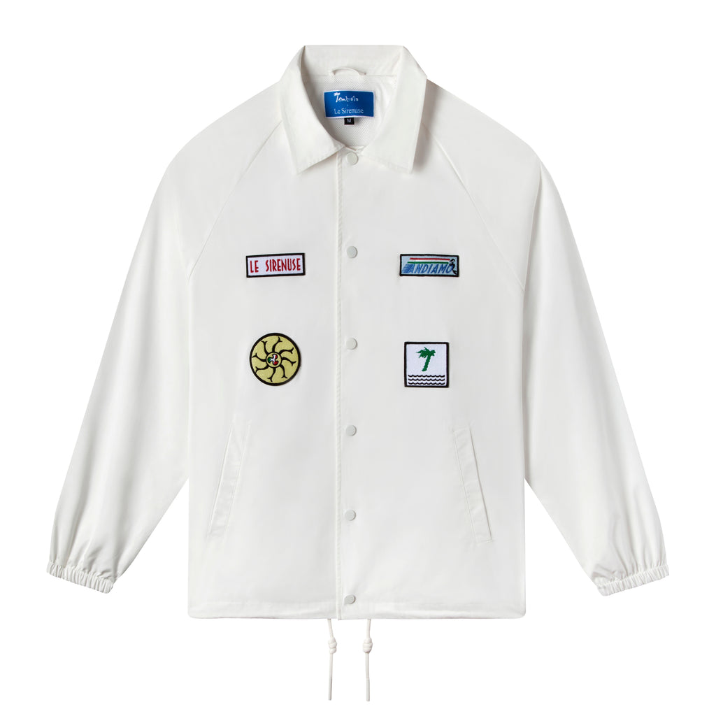 Front view of the Corsa Jacket showing the four patches 