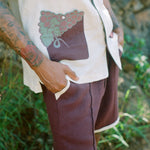 Close up of 'Tombarolo' cabana shorts