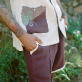 Close up of 'Tombarolo' cabana shorts