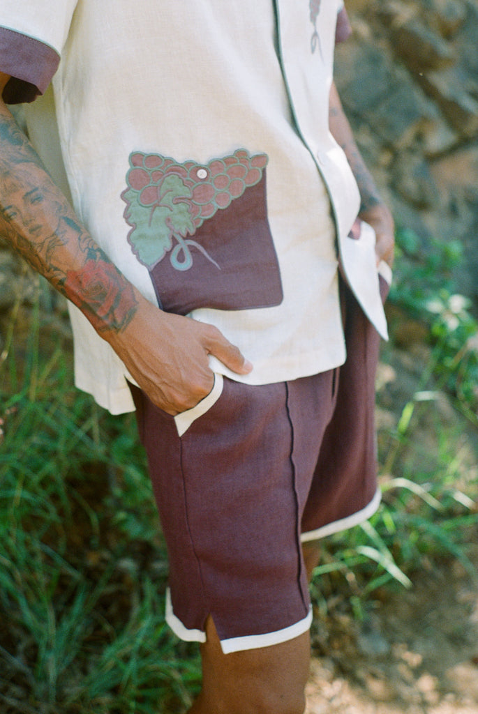 Close up of 'Tombarolo' cabana shorts