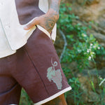 Detail shot of appliquéd and edge-embroidered grape bunch.