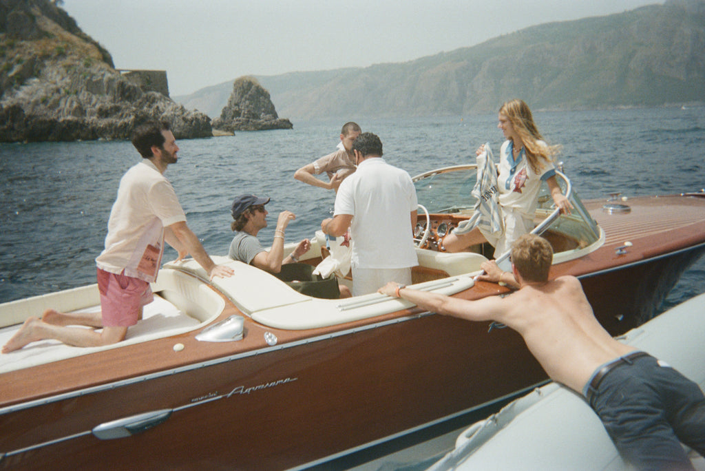 Models in a speedboat