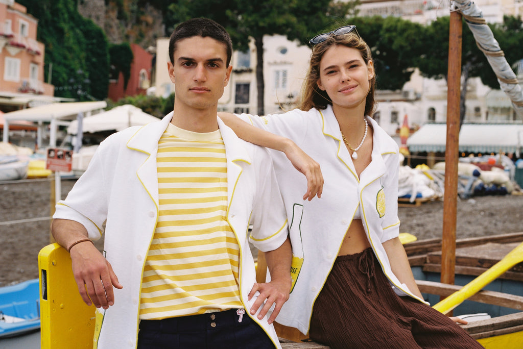 man and woman wearing white Limoncello shirts