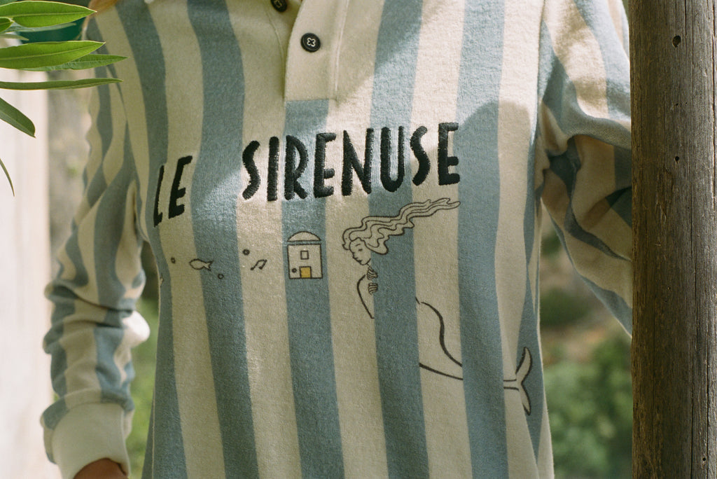 Close up of striped Le Sirenuse long sleeve