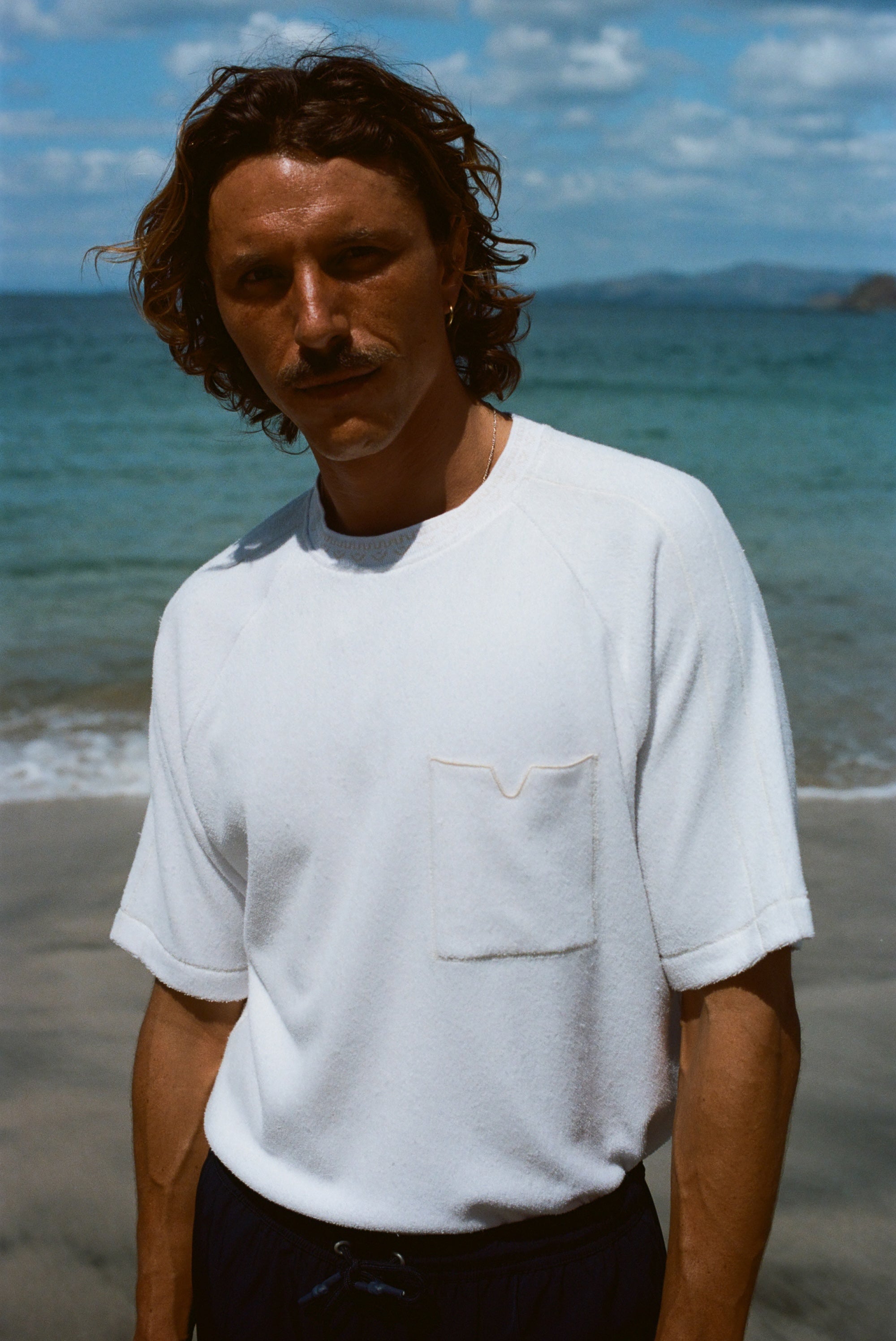 Raglan Terry Tee (White) – Tombolo Company