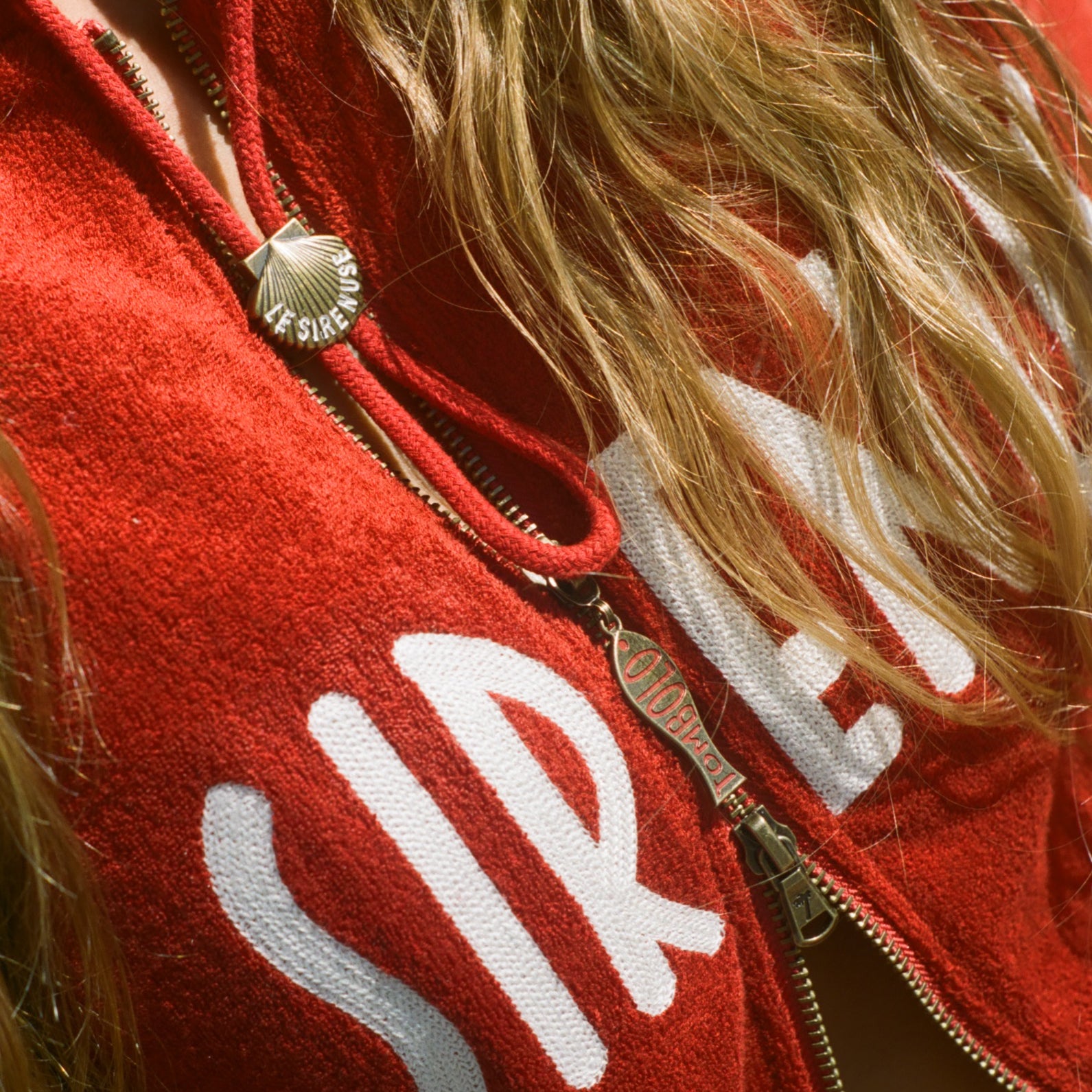 Close-up of bucket hat cinch. 