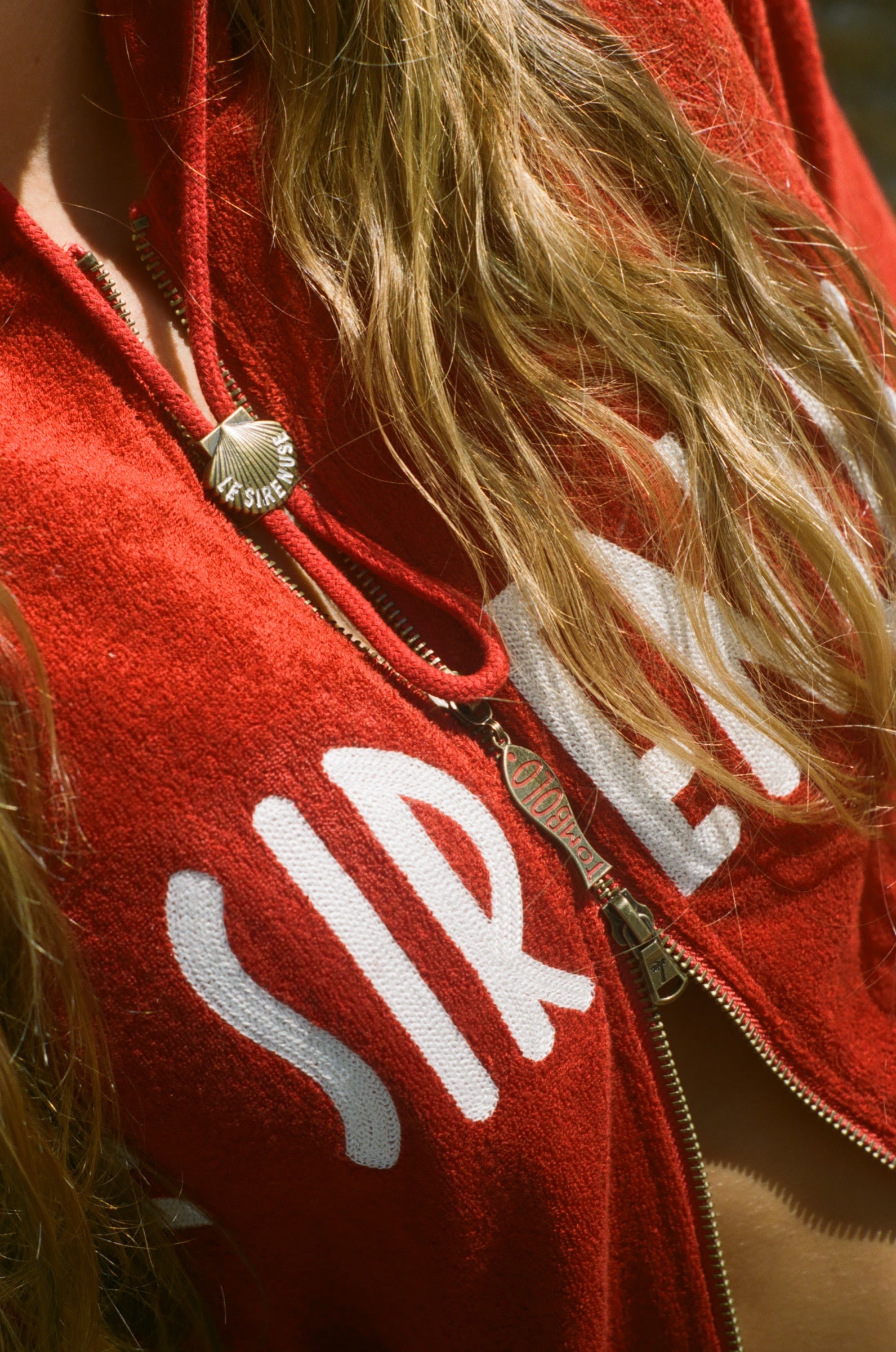 Close-up of bucket hat cinch. 