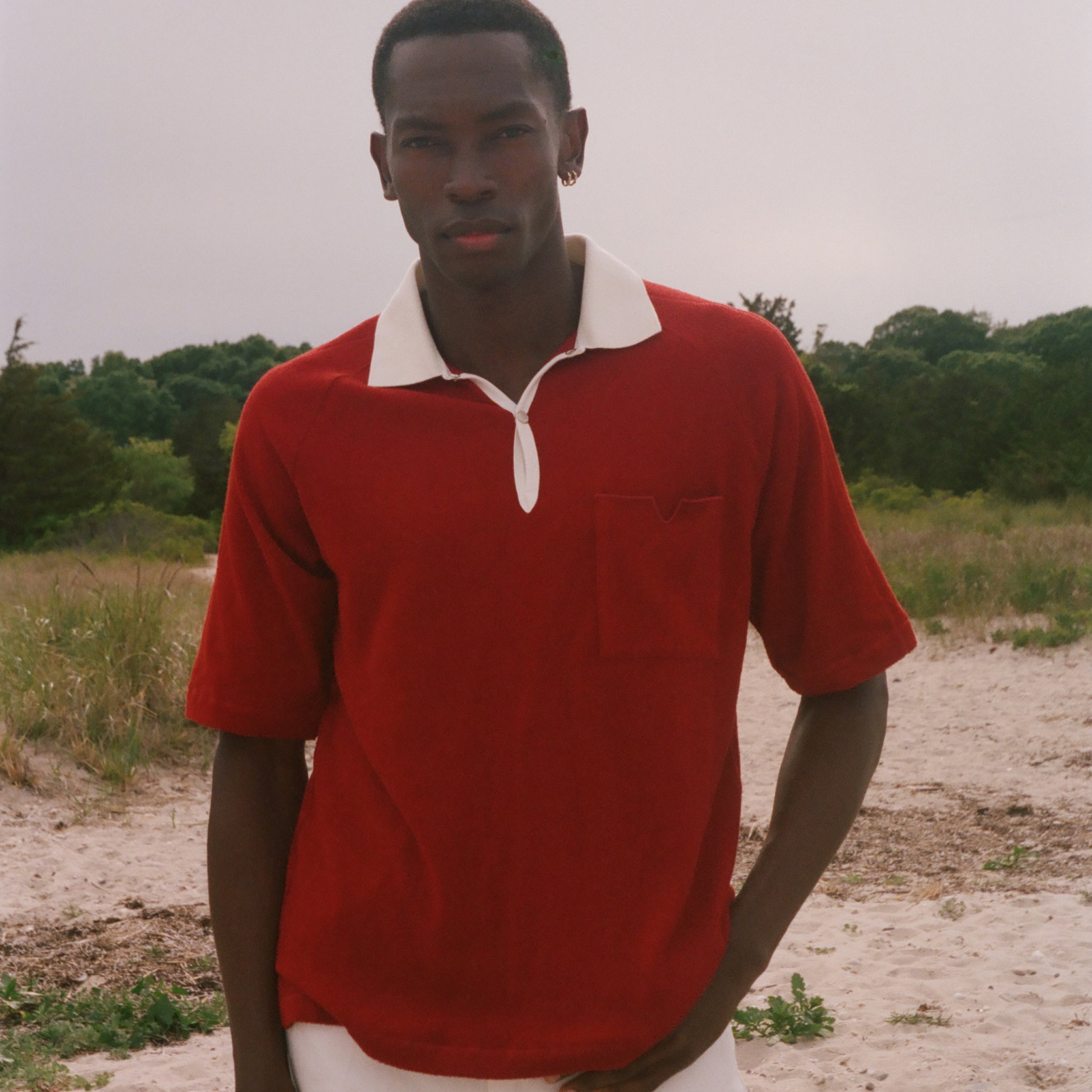 Raglan Terry Polo (Red)