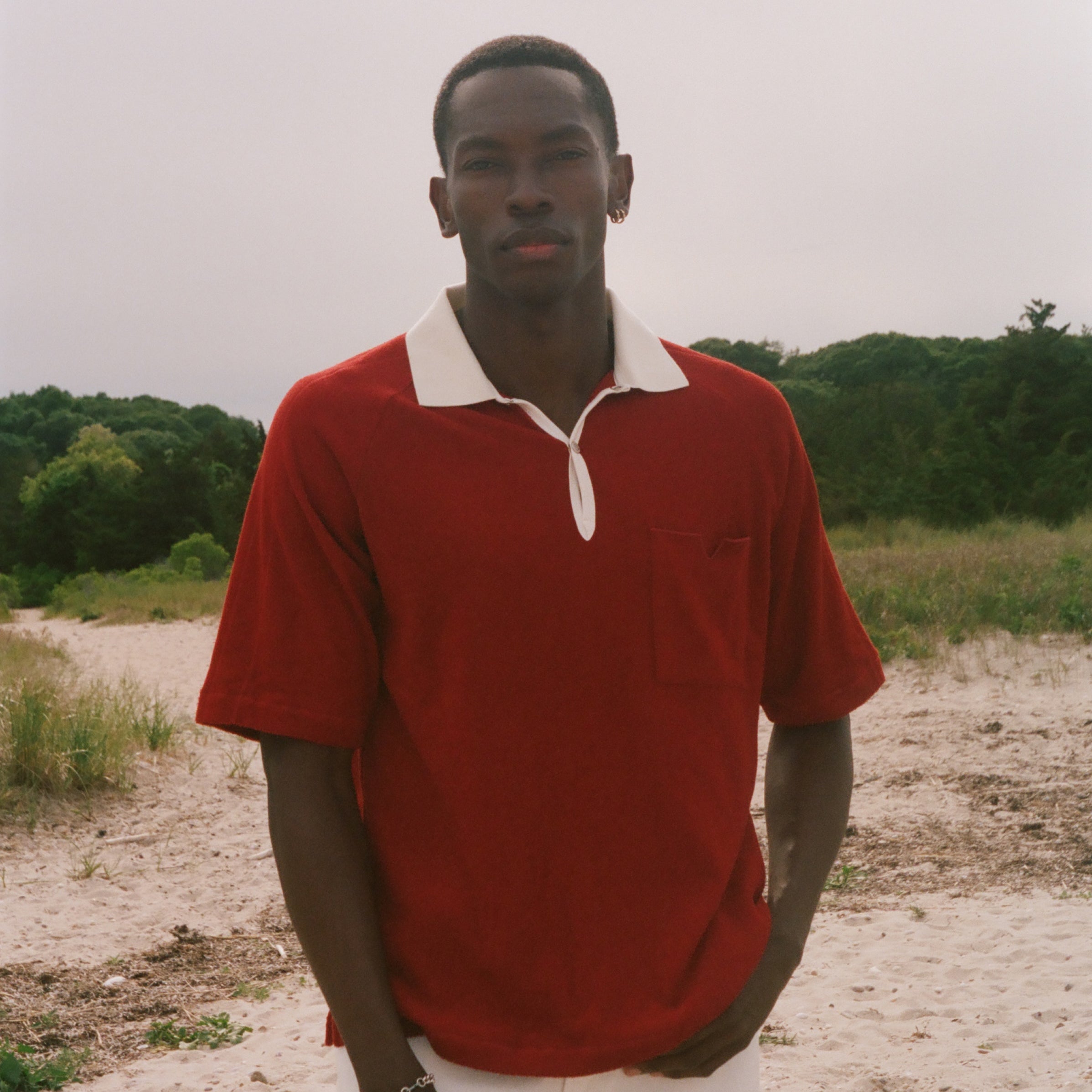 Raglan Terry Polo (Red)