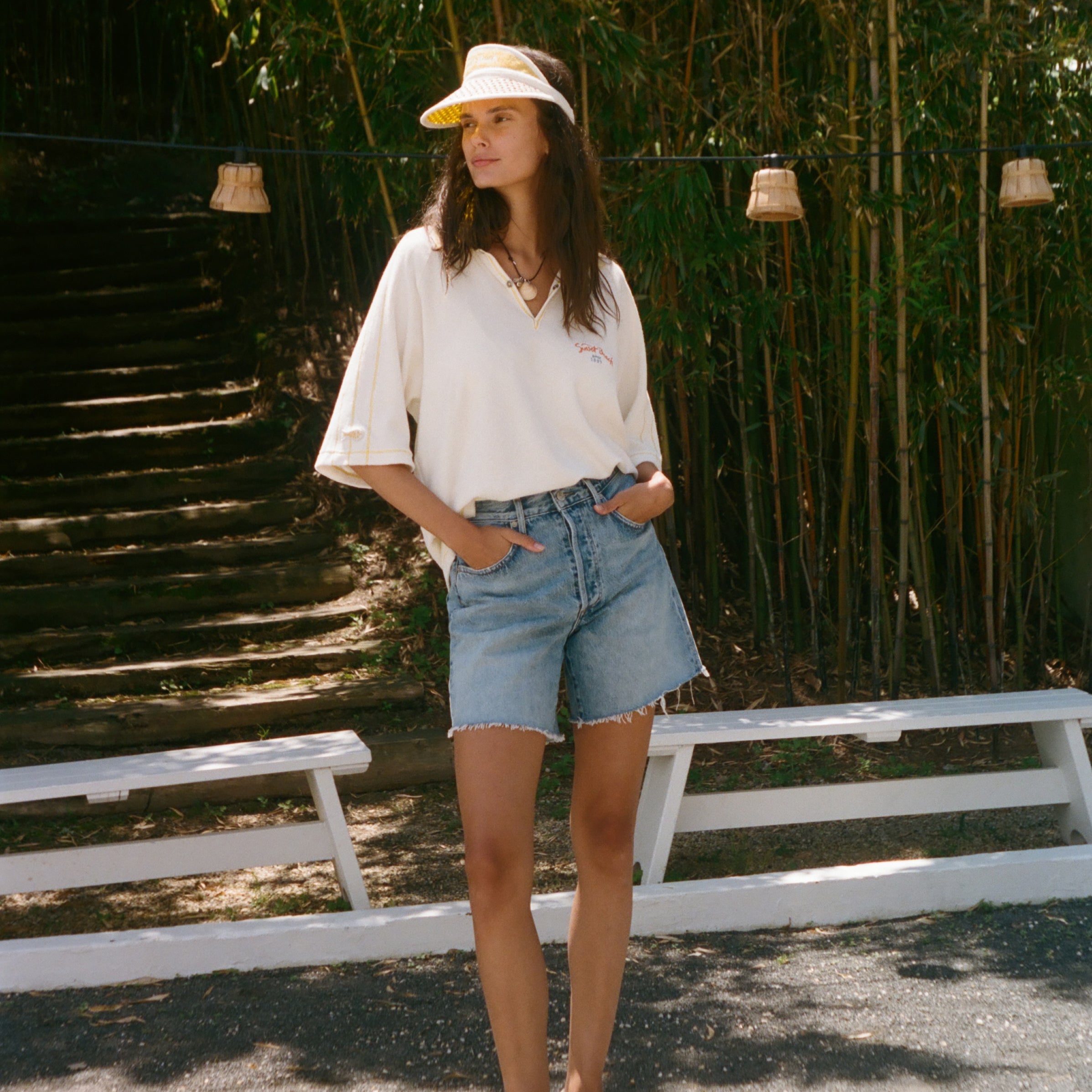 ‘Sunset Beach’ Raglan Terry Polo