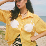 ‘Puff-Up Bra’ ~ Relaxed Crop Cut (Yellow)