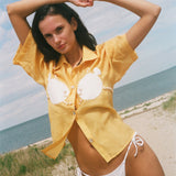 ‘Puff-Up Bra’ ~ Relaxed Crop Cut (Yellow)