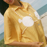 ‘Puff-Up Bra’ ~ Relaxed Crop Cut (Yellow)