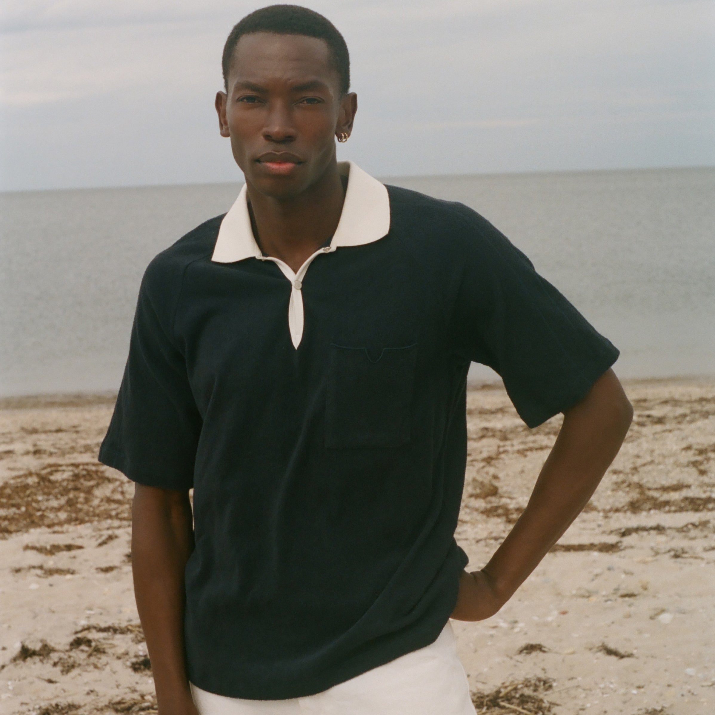 Raglan Terry Polo (Navy)