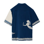 Back side of blue Late Checkout Cabana.