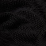 Close-up of black textured fabric.