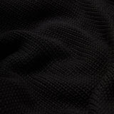 Close-up of black textured fabric.