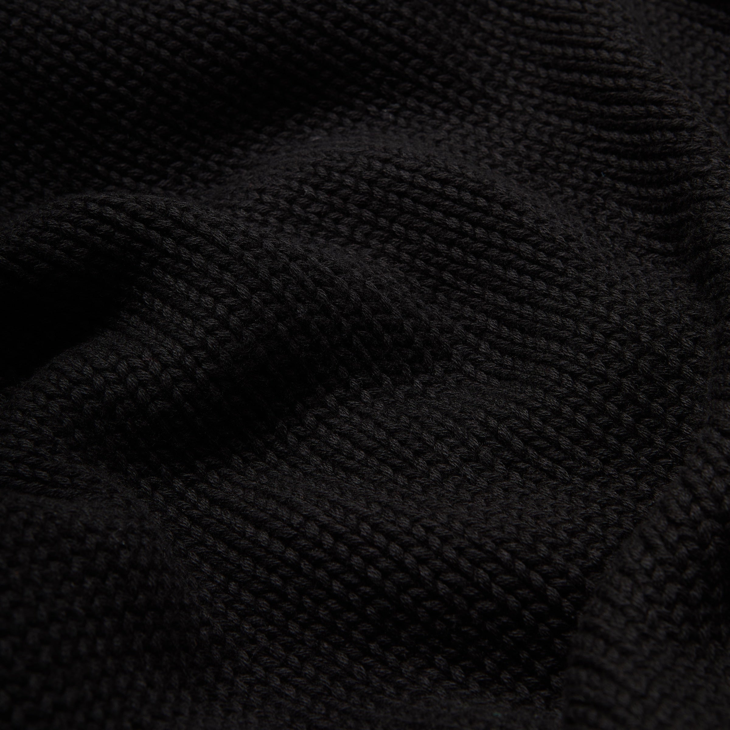 Close-up of black textured fabric.