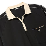 Raglan Mesh Polo (Black)
