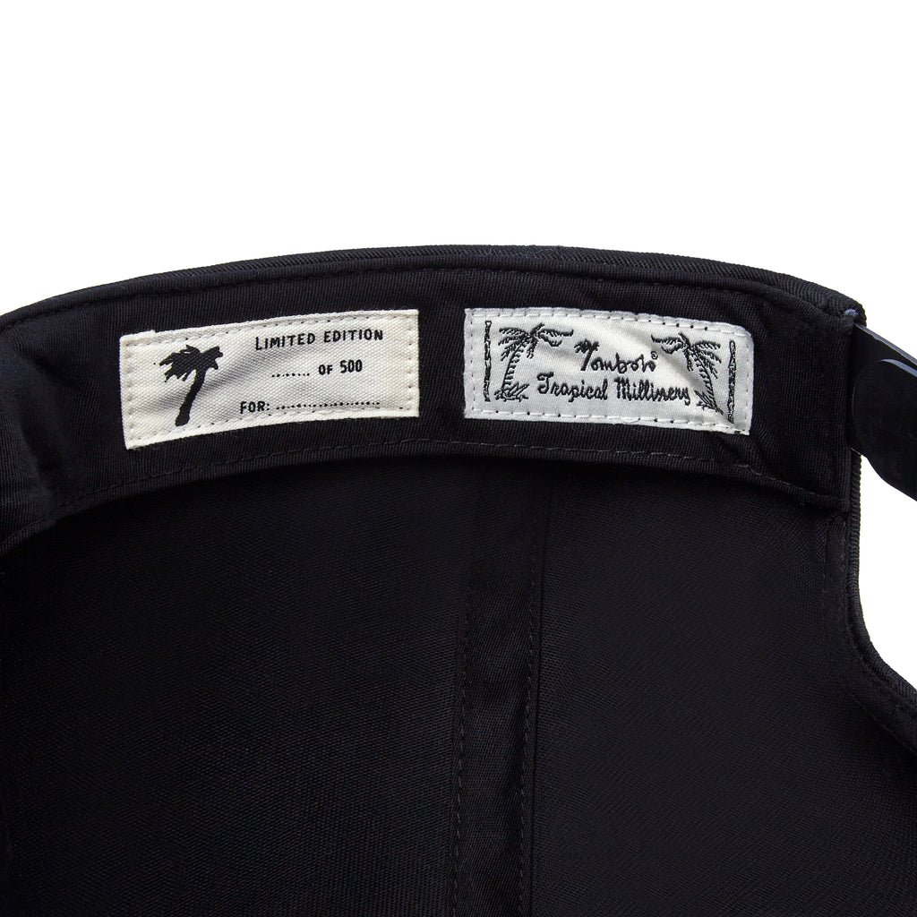 Inside lining of hat showing Limited edition label and Tombolo Tropical Millinery