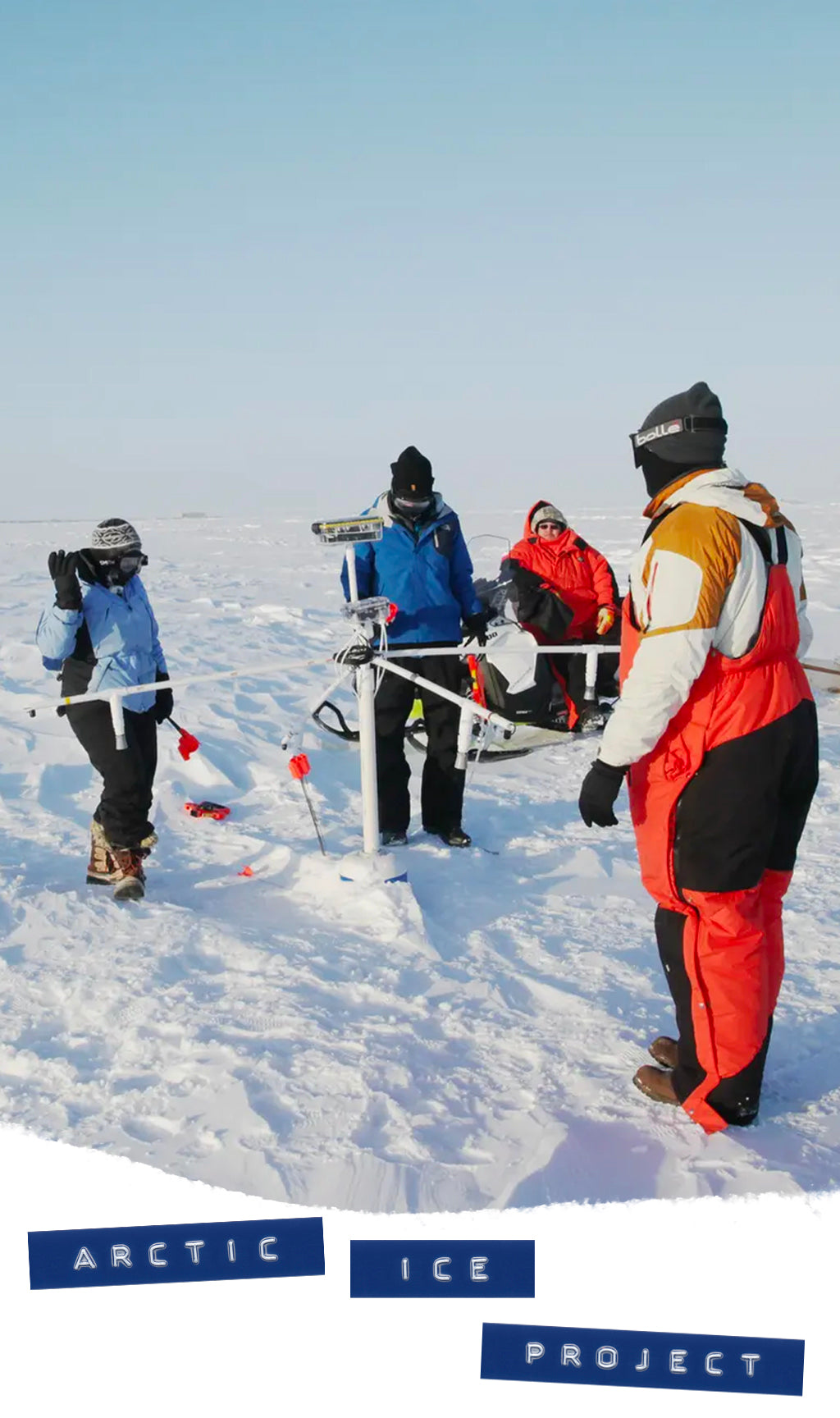 Tombolo Arctic Ice Project showing Arctic Explorers
