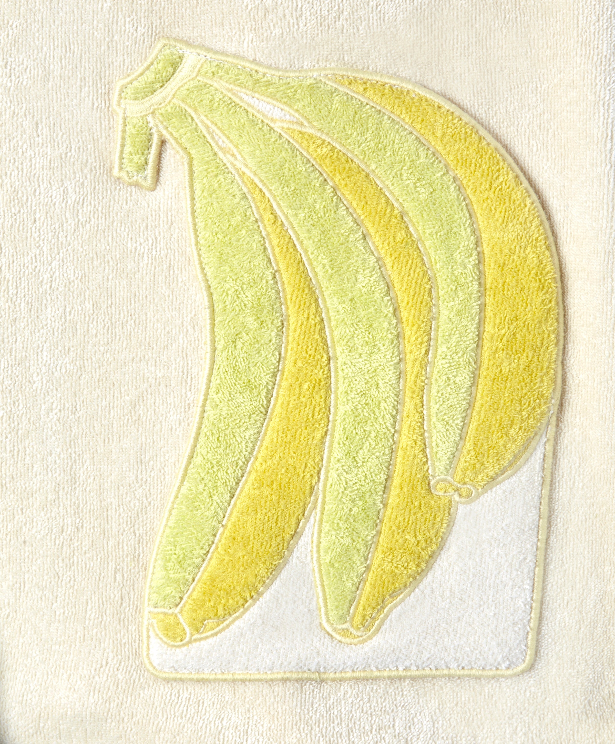 Close-up of the banana appliqué on the front pocket.
