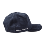 Side view of Boston Whaler Cap, and the right side of hat features  the text “Tombolo '24” flanked by two white stripes.