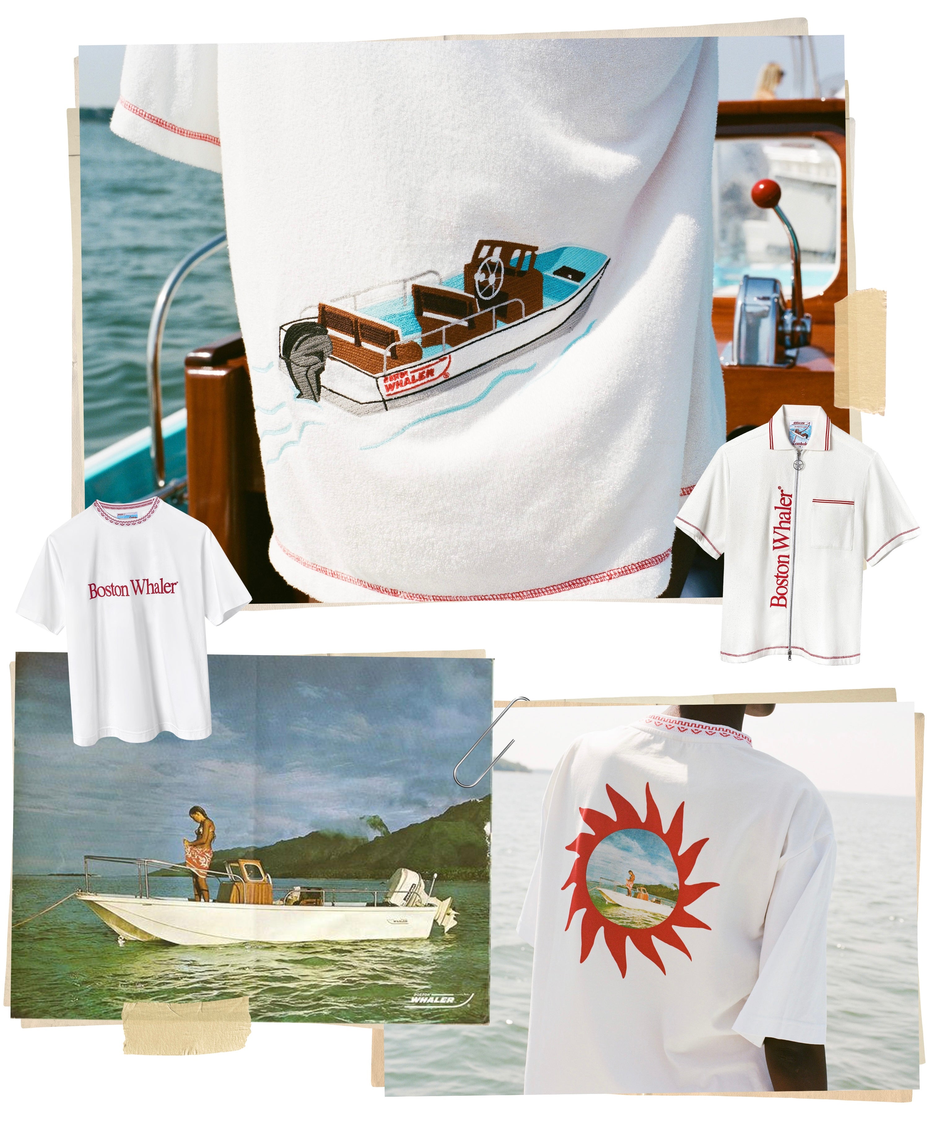 Collage of Boston Whaler x Tombolo Part 2 collaboration.