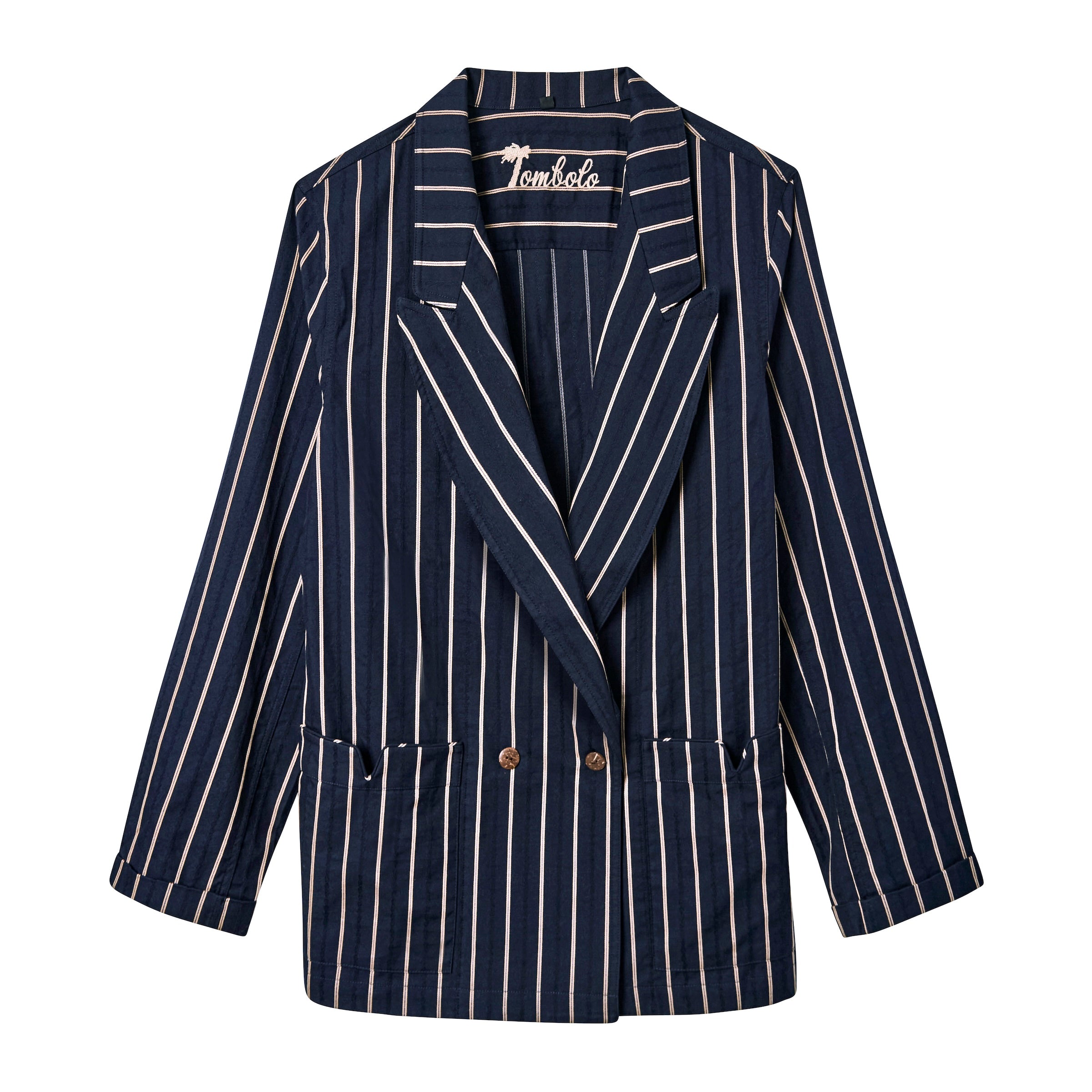 Easy-Going Jacket (Navy Jacquard Stripe)