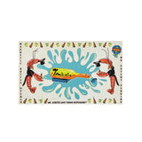 product photo of the box for the opener, with two lobsters in tuxedos surrounding a sideways wine bottle. At the bottom, the words, mr. lobster says drink responsibly, are in small black text
