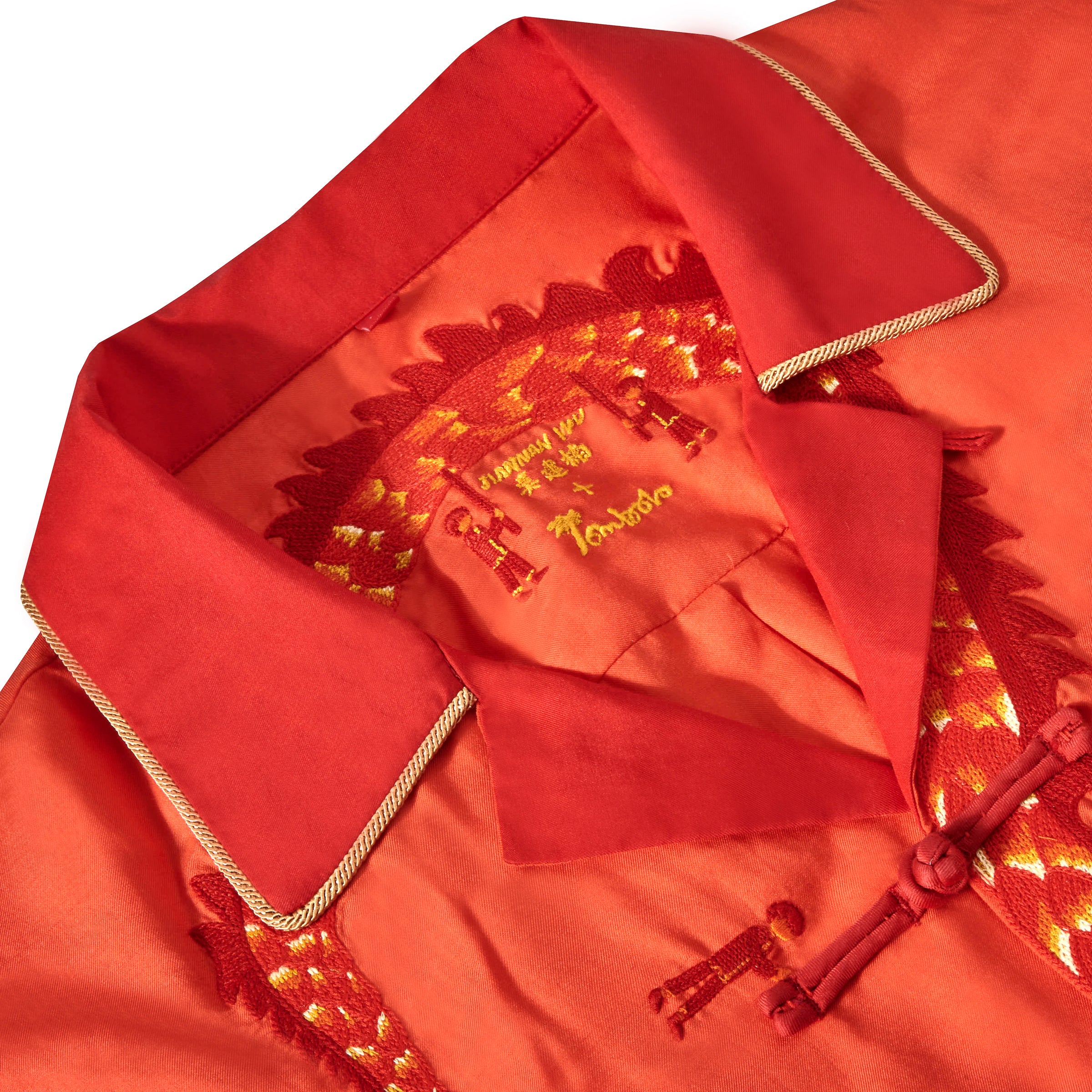 Interior shirt label displaying Jiannan wu x Tombolo