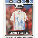Tombolo FIFA World Cup 2026 limited edition shirt baseball card with a shirt design featuring the Statue of Liberty.