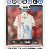 Tombolo FIFA World Cup 2026 limited edition shirt baseball card with a shirt design featuring the Statue of Liberty.
