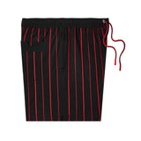 Side-facing product image of 'The Sopranos' Lineup Swim sorts that showcases its drawstrings, back pocket, and side pocket.