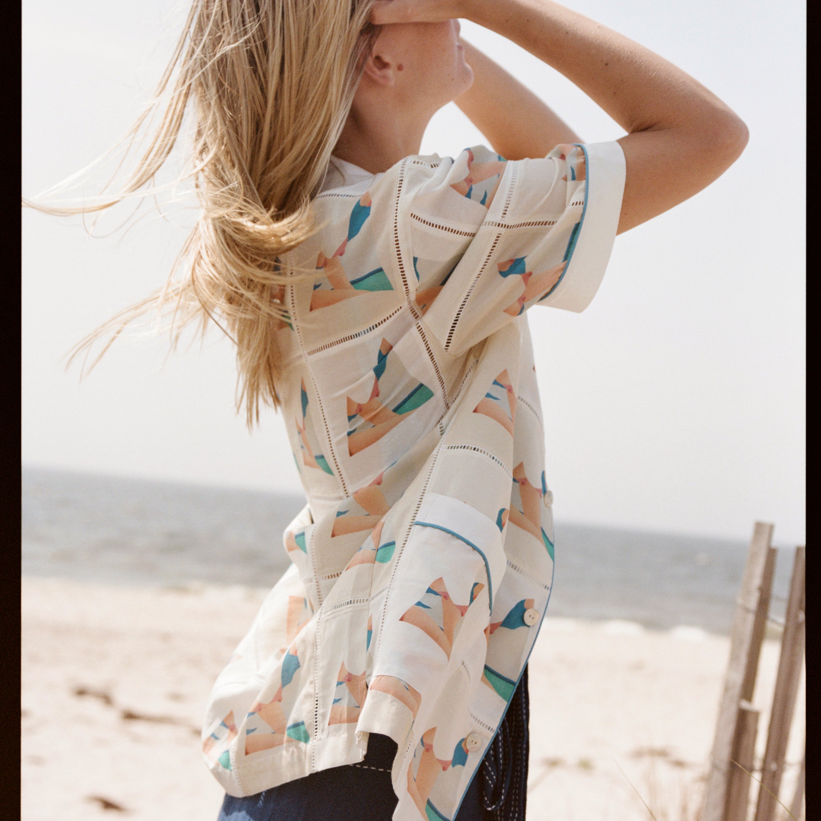 ‘Tom Wesselmann - Seascape Drop-Out’ Patchwork (Silk & Cotton Twill)