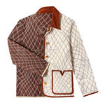 Lay flat of reversible jacket showing both sides