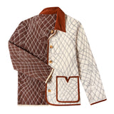 Lay flat of reversible jacket showing both sides