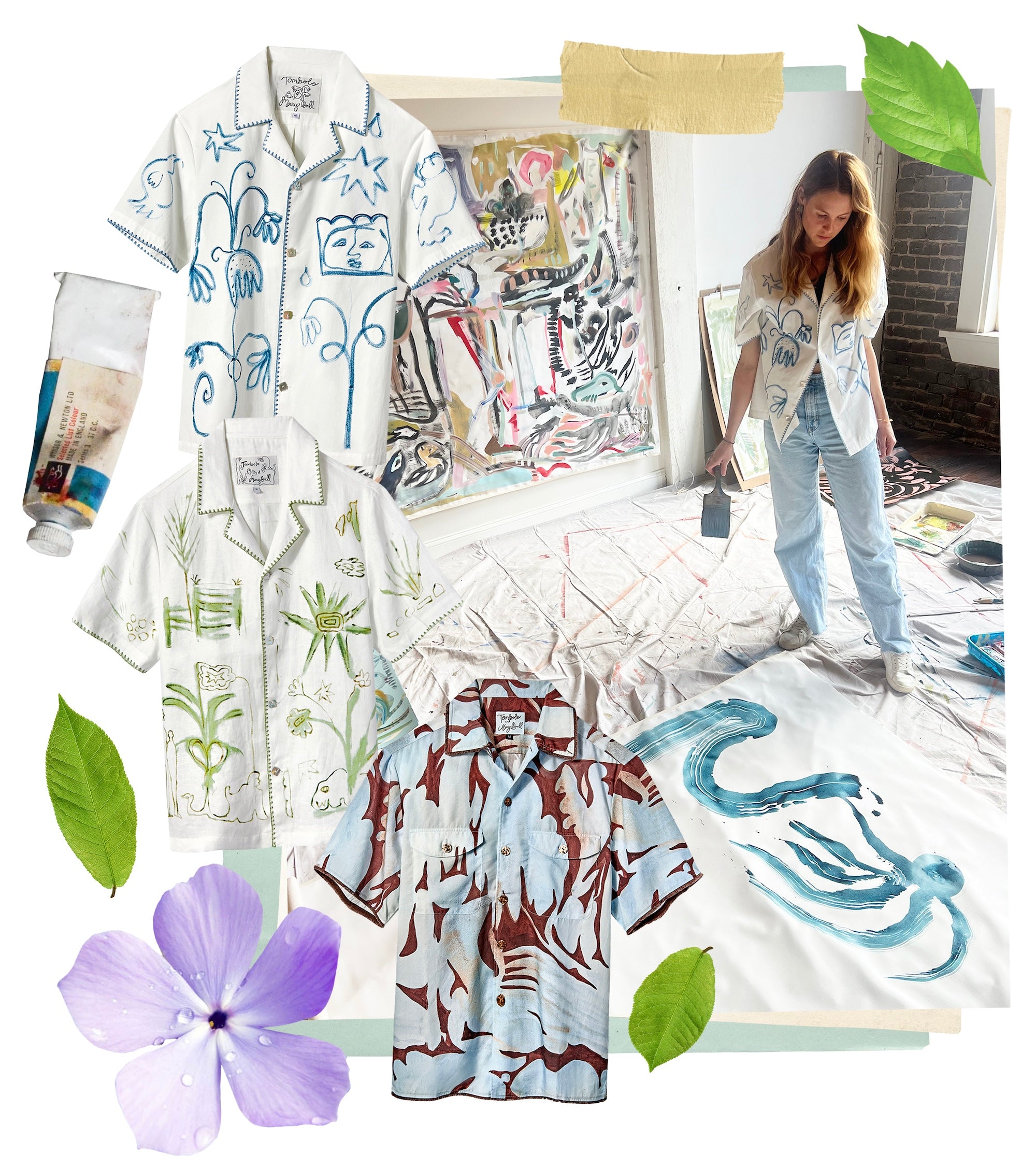 Collage of artist, Mary Ball.