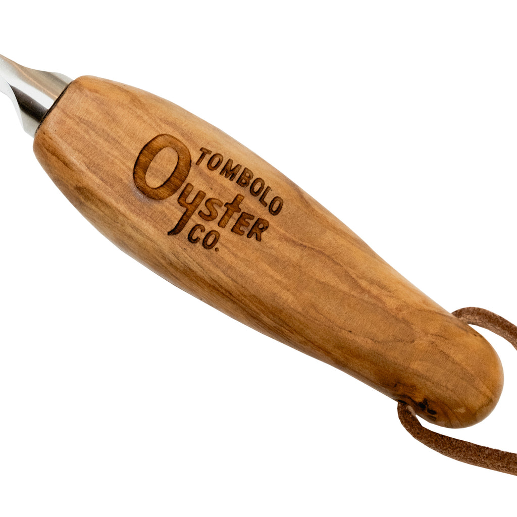 Handle of Oyster Shucking Knife with Tombolo Oyster Co.