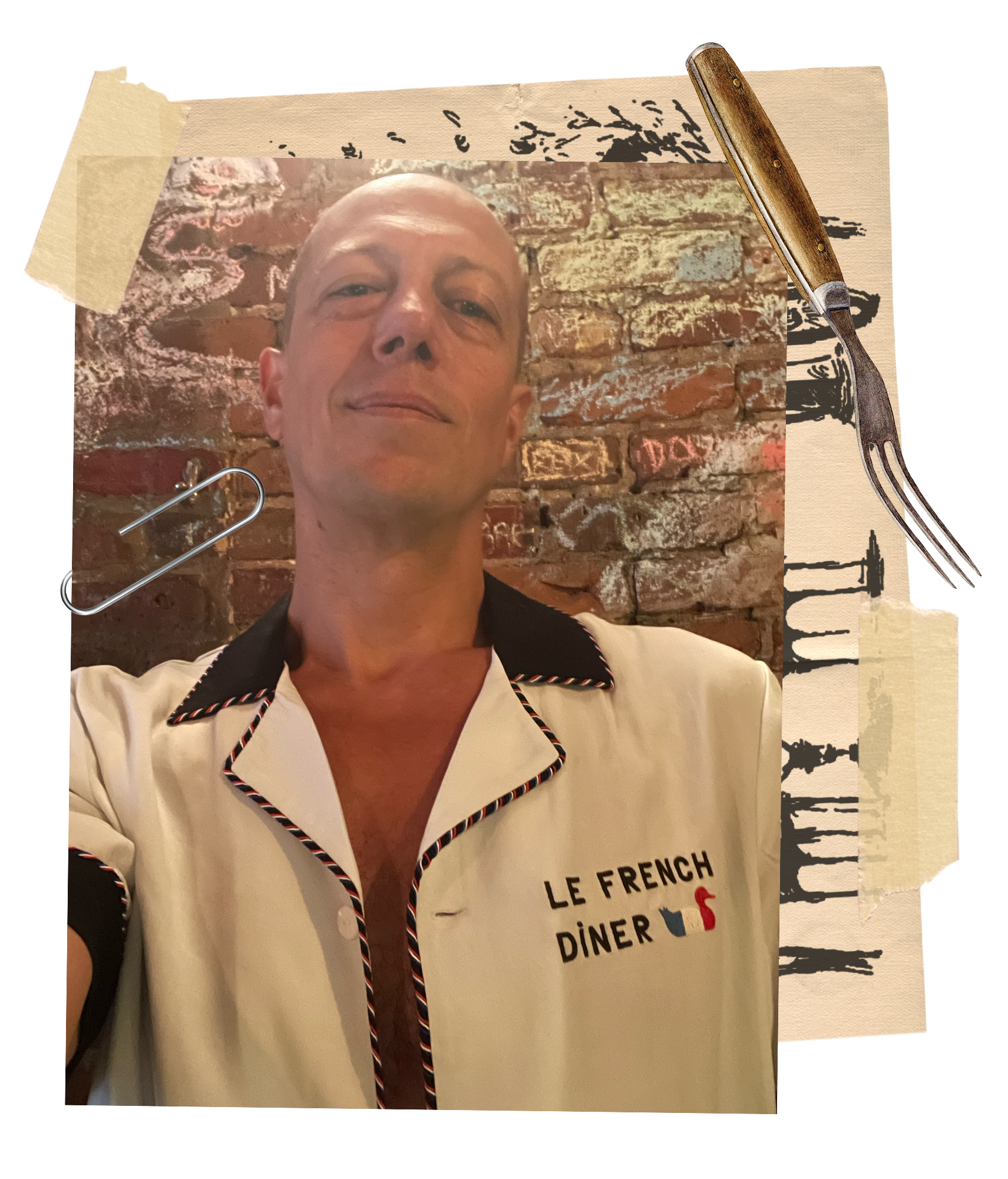 Pierre selfie in Le French Diner shirt