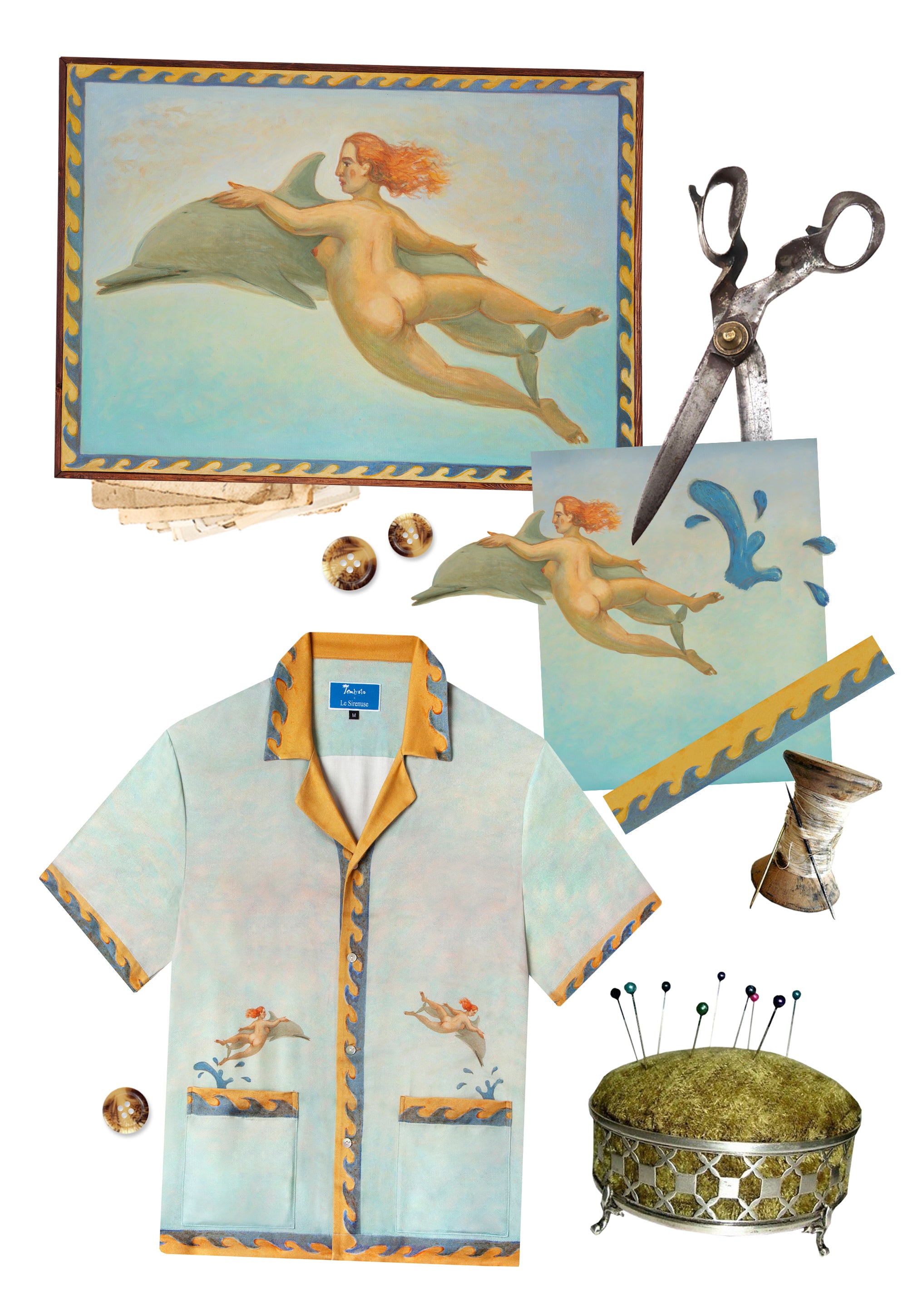 Collage of Sandulli shirt with original Paolo Sandulli painting