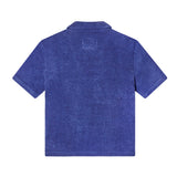Backwards-facing product image of 'The Sopranos' Vesuvio Cabana ~ Crop Cut that features an all blue terrycloth back with no design.