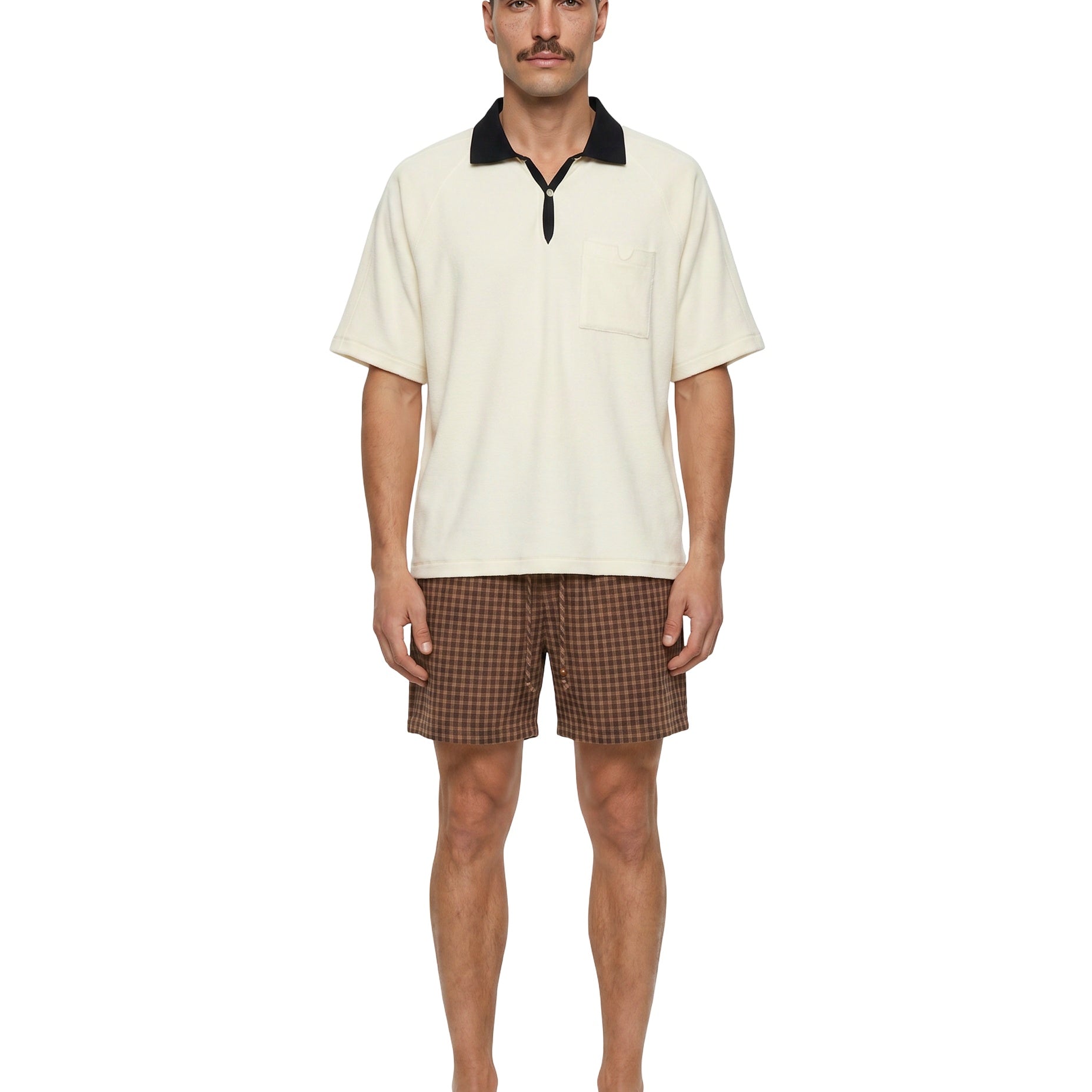 Raglan Terry Polo (Off-White)