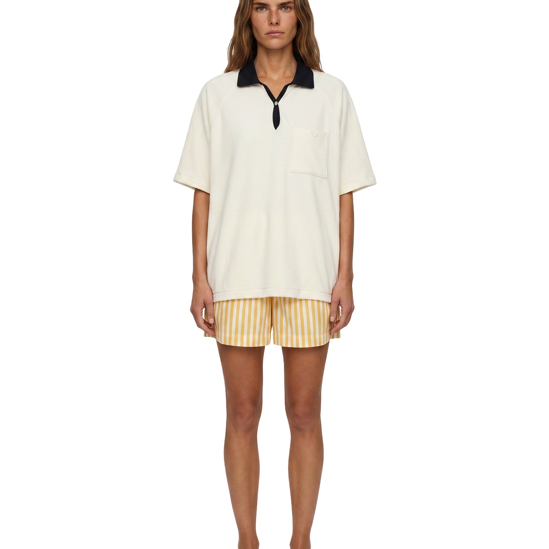 Raglan Terry Polo (Off-White)