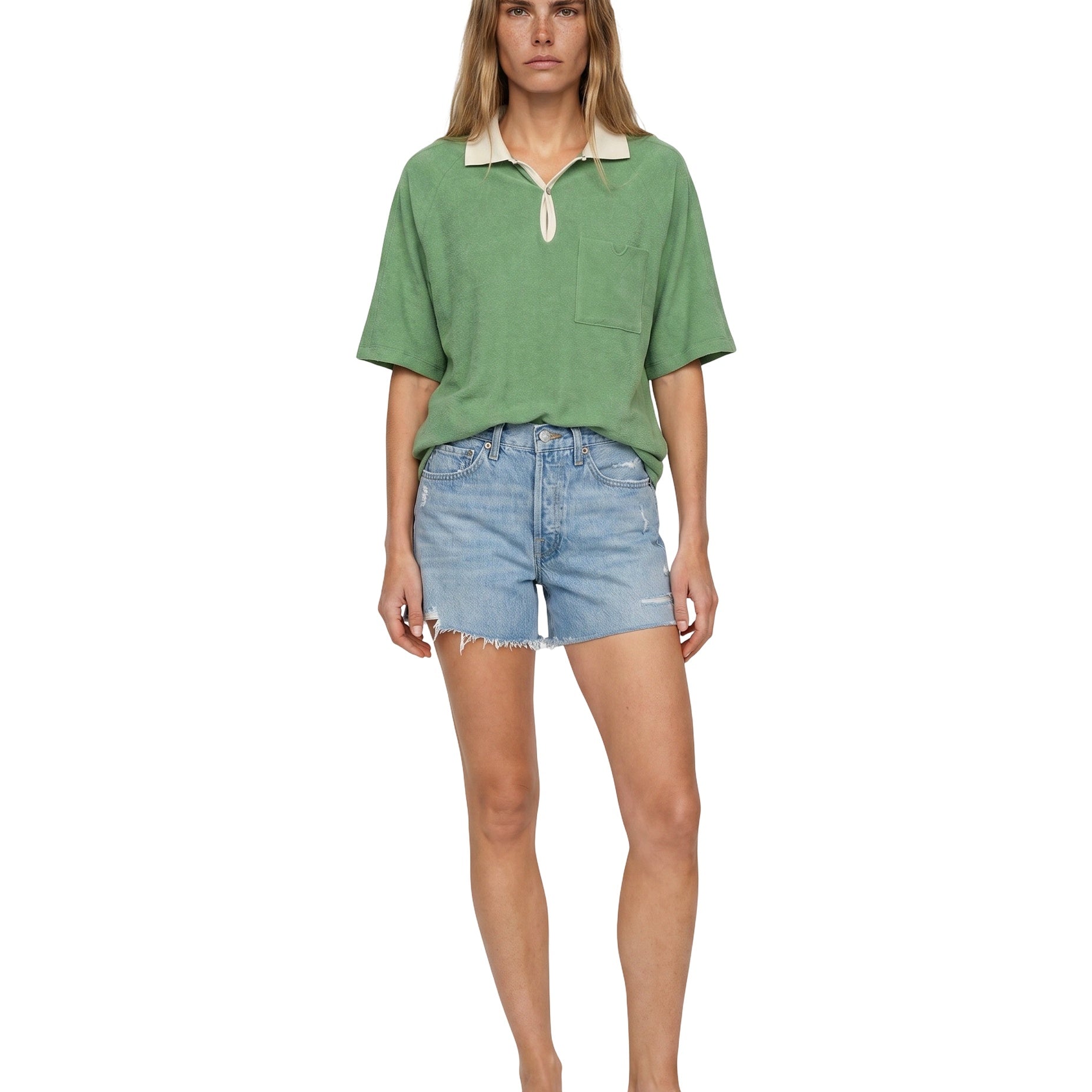 Raglan Terry Polo (Green)