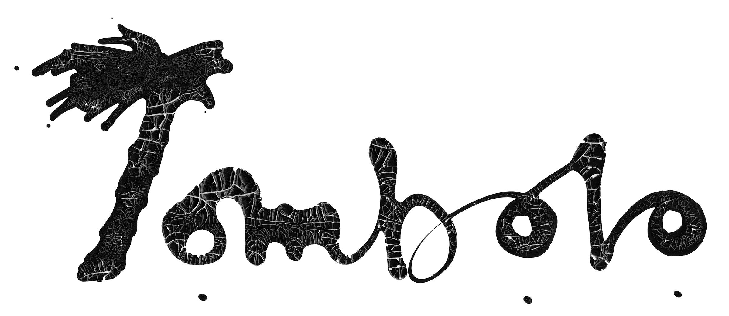 Tombolo logo with crackle texture