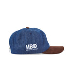 Right side-facing product image of 'The Sopranos' Fowl Play 6-Panel Souvenir Cap that showcases an HBO logo that says below it: "It's not tv. It's HBO."