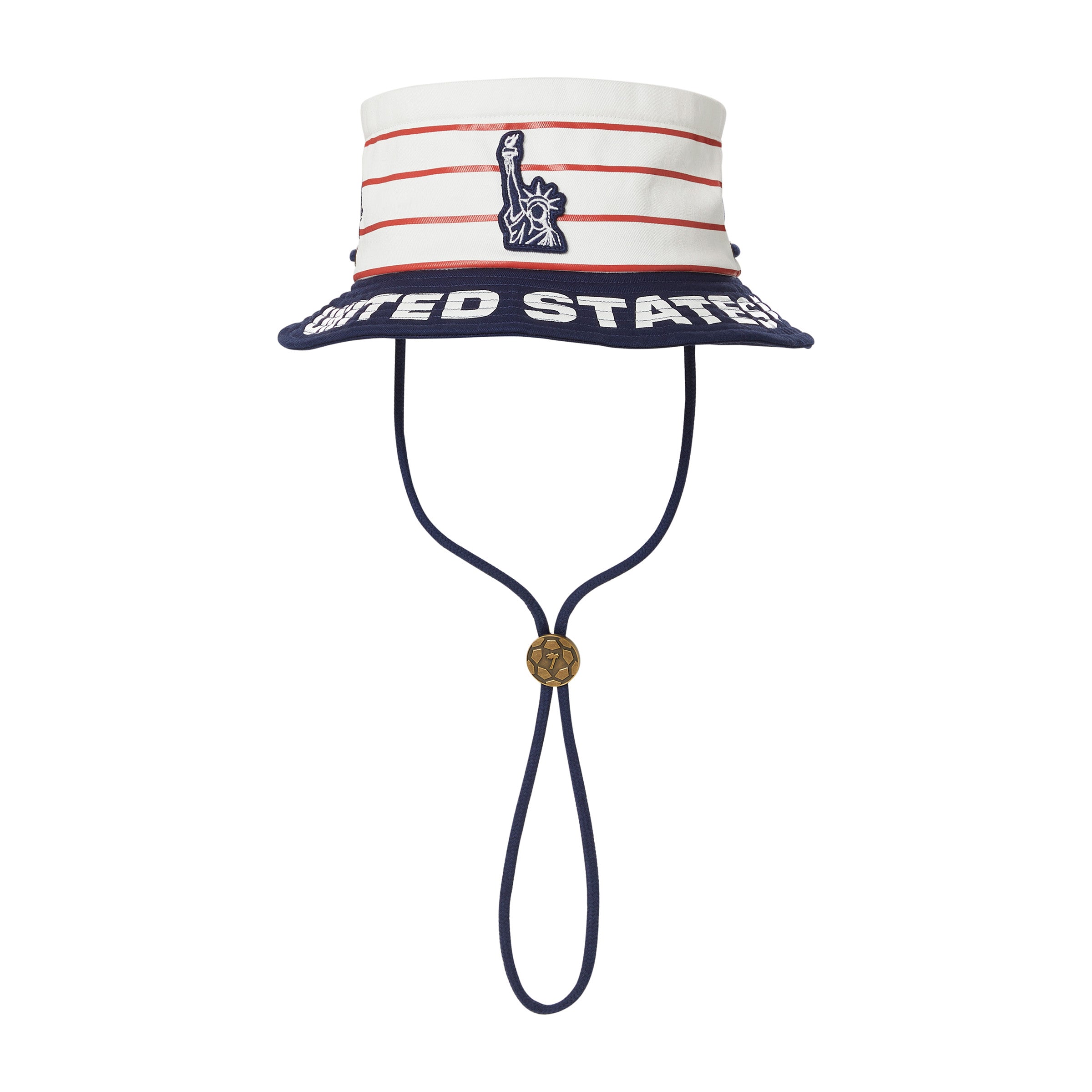 Bucket hat with 'United States' text and a statue of libery patch on the back.