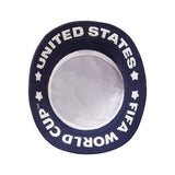 Navy blue hat with 'United States FIFA World Cup' interior text.